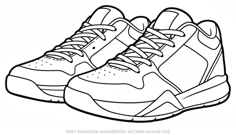 Zwei Basketballschuhe Ausmalbild