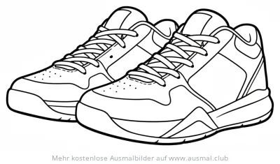Zwei Basketballschuhe Ausmalbild