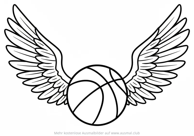 Basketball mit Flügeln Ausmalbild