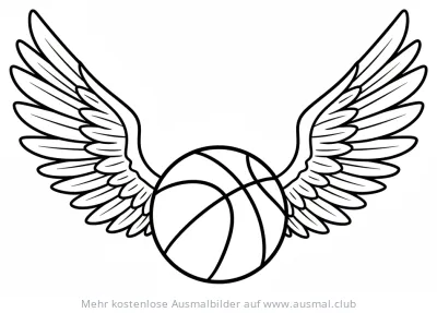 Basketball mit Flügeln Ausmalbild