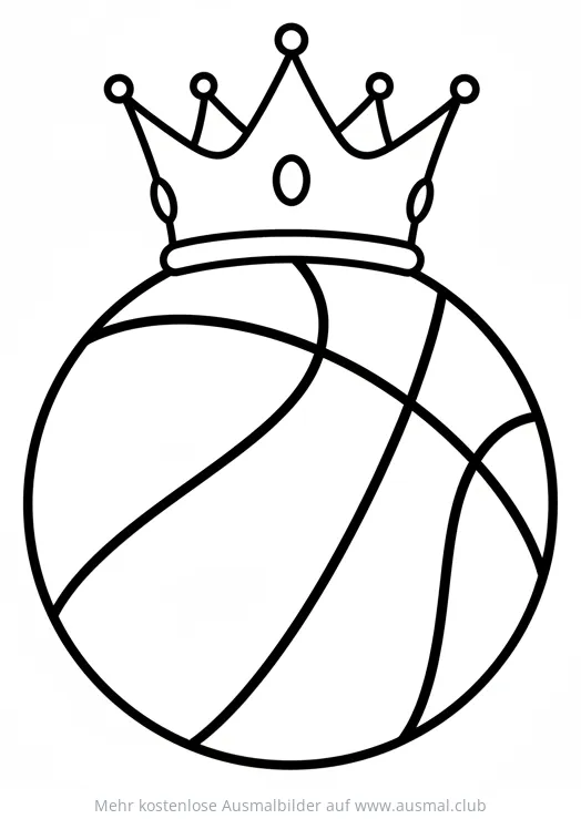 Basketball mit Krone Ausmalbild
