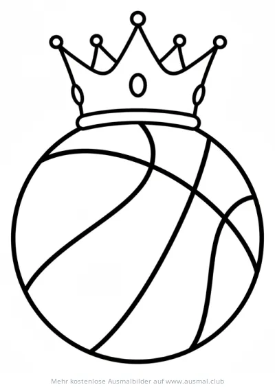 Basketball mit Krone Ausmalbild