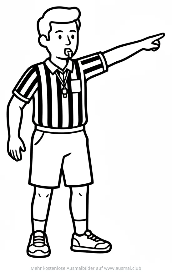 Schiedsrichter mit erhobenem Arm Ausmalbild