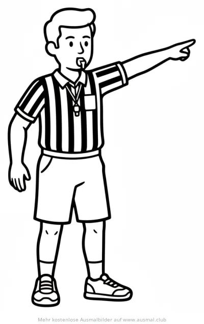 Schiedsrichter mit erhobenem Arm Ausmalbild