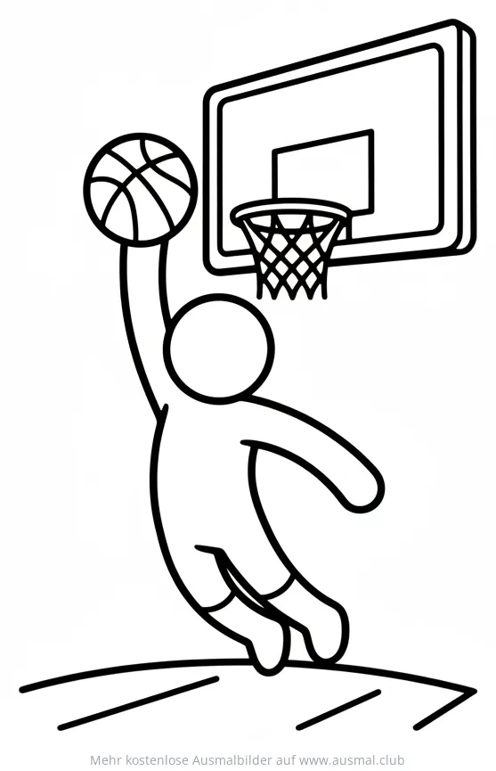 Basketballspieler beim Dunking Ausmalbild