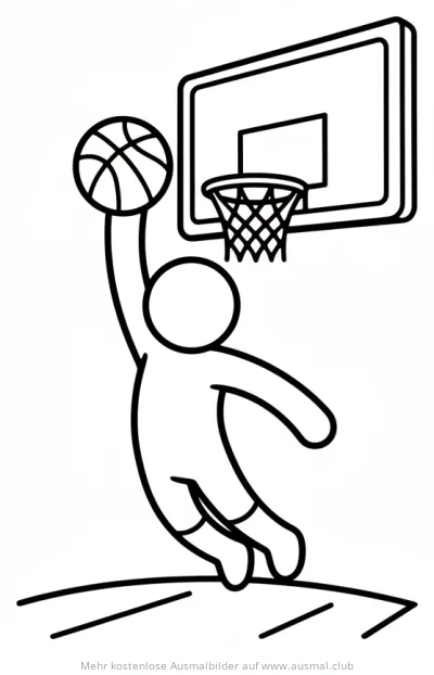 Basketballspieler beim Dunking Ausmalbild