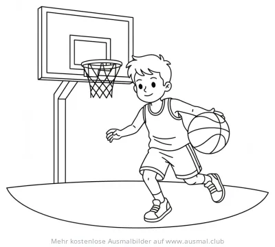 Basketballspieler beim Training Ausmalbild