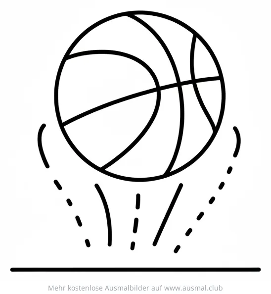 Hüpfender Basketball Ausmalbild