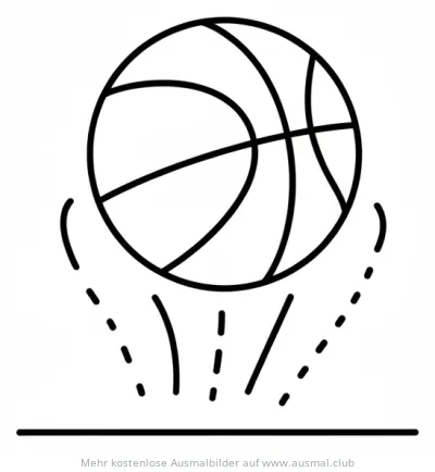 Hüpfender Basketball Ausmalbild