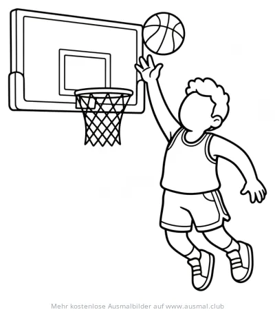 Basketballspieler beim Wurf Ausmalbild