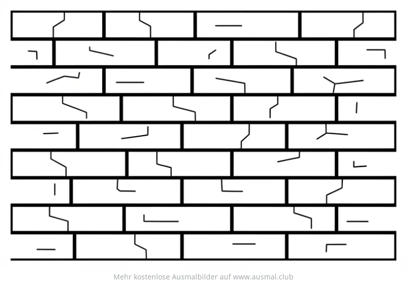 Ziegelmauer Ausmalbild
