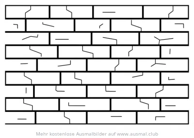 Ziegelmauer Ausmalbild