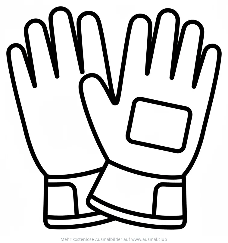 Handschuhe Ausmalbild für Bauarbeiter