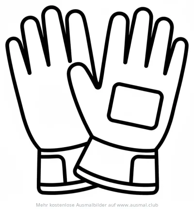 Handschuhe Ausmalbild für Bauarbeiter