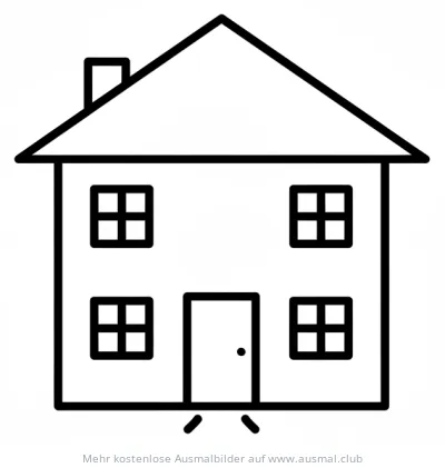 Einfaches Haus Ausmalbild