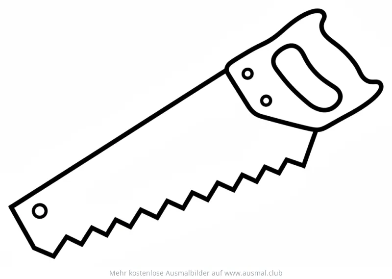 Säge Ausmalbild mit Griff und Sägeblatt