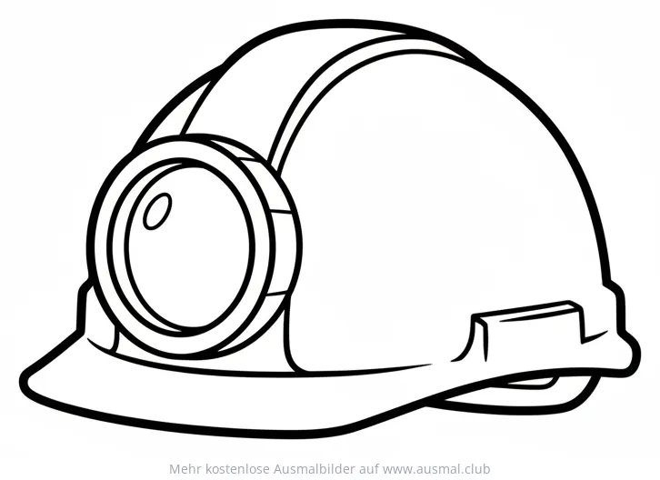 Bauarbeiterhelm mit Lampe Ausmalbild