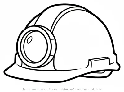 Bauarbeiterhelm mit Lampe Ausmalbild