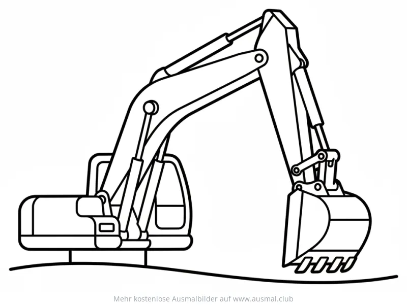 Bagger mit Baggerarm Ausmalbild