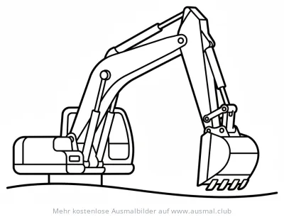 Bagger mit Baggerarm Ausmalbild