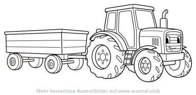 Traktor mit Anhänger Ausmalbild