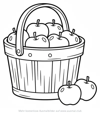 Korb voller Äpfel Ausmalbild