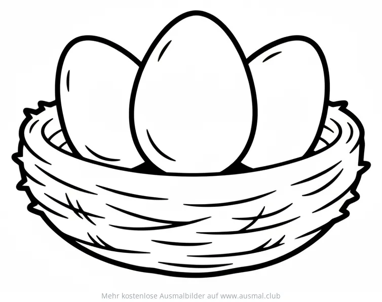 Nest mit Eiern Ausmalbild
