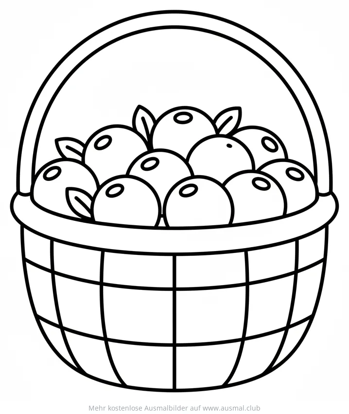 Korb mit Beeren Ausmalbild