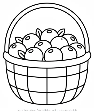 Korb mit Beeren Ausmalbild