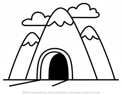 Berg mit Tunnel Ausmalbild