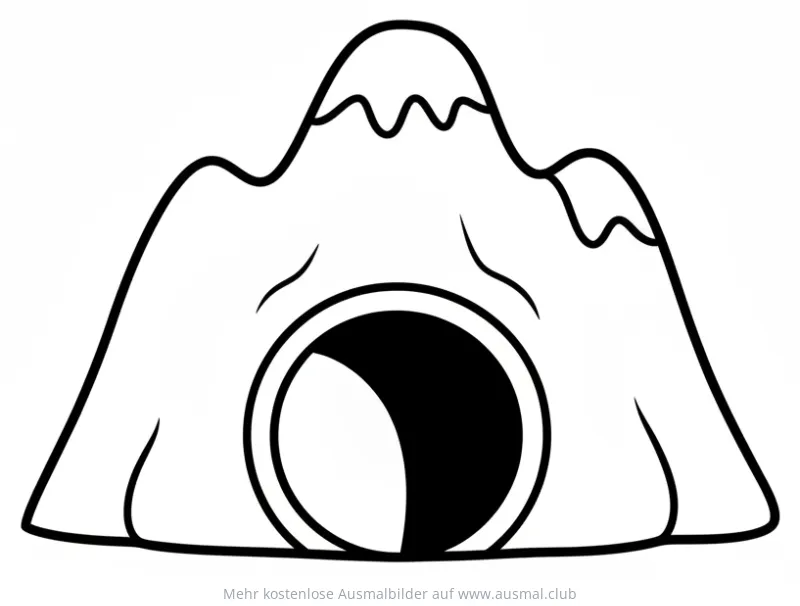 Berg mit Berghöhle Ausmalbild