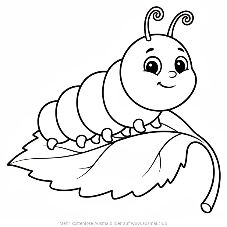 Raupe frisst Blatt Ausmalbild