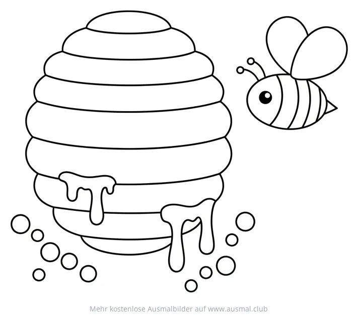 Bienenstock mit Honig Ausmalbild