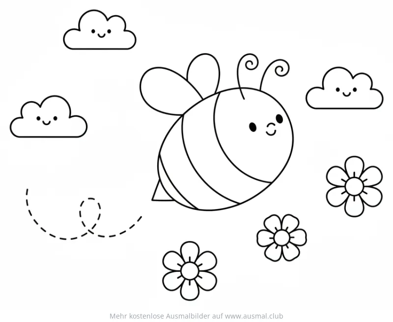 Fliegende Hummel Ausmalbild