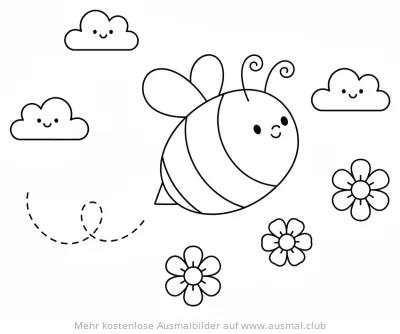 Fliegende Hummel Ausmalbild