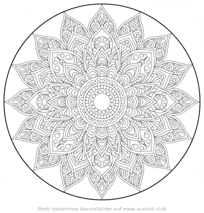 Lotusblüte Mandala Ausmalbild