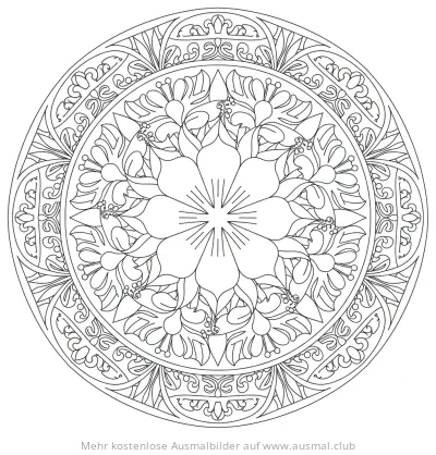 Hibiskus Mandala Ausmalbild