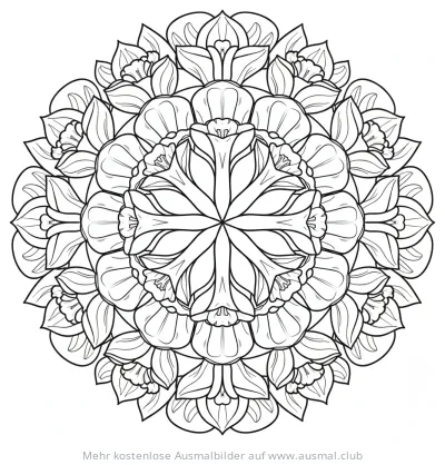 Narzissen Mandala Ausmalbild