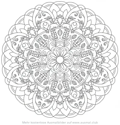 Lavendel Blumen Mandala Ausmalbild