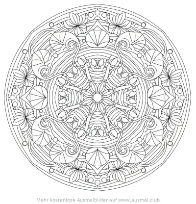 Seerosen Mandala Ausmalbild