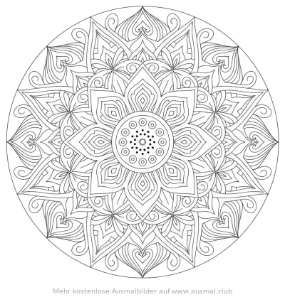 Lotus Mandala Ausmalbild für Erwachsene