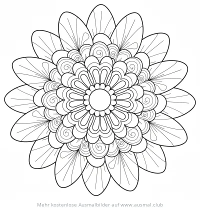 Gänseblümchen Mandala Ausmalbild