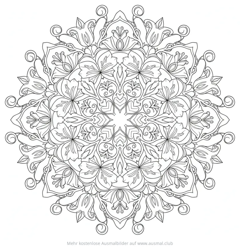 Glockenblumen Mandala Ausmalbild