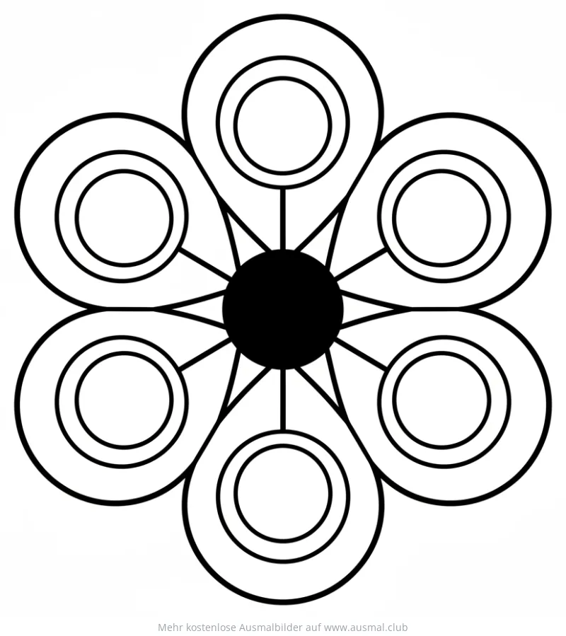 Einfache Blume Ausmalbild als Mandala