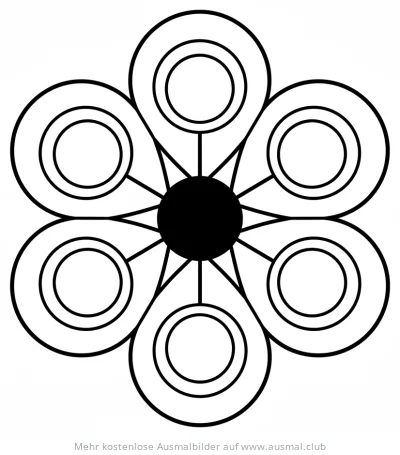Einfache Blume Ausmalbild als Mandala