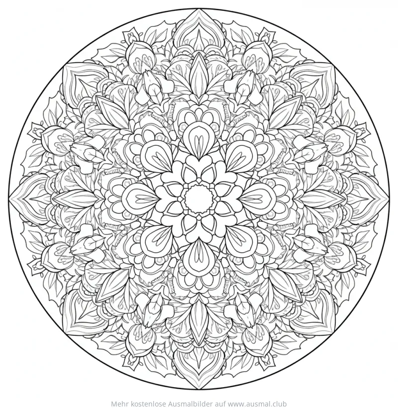 Begonien Mandala Ausmalbild