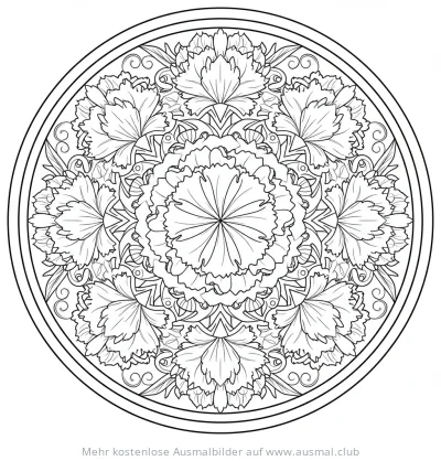 Nelken Mandala Ausmalbild