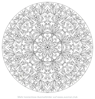 Lavendel Mandala Ausmalbild