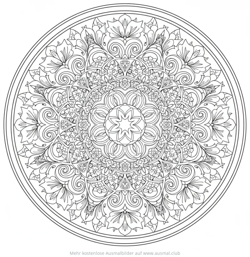 Flieder Mandala Ausmalbild