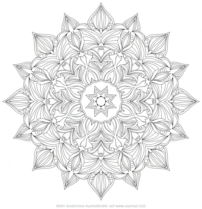 Orchideen Mandala Ausmalbild